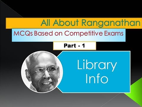 All About Ranganathan: MCQs based on Competitive Exams Part 1 Video