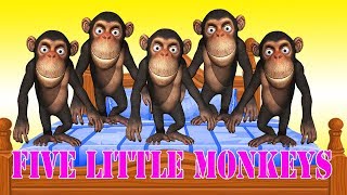 Five Little Monkeys Jumping On The Bed | Nursery Rhymes For Babies | Cartoon Song For Kids &Toddlers