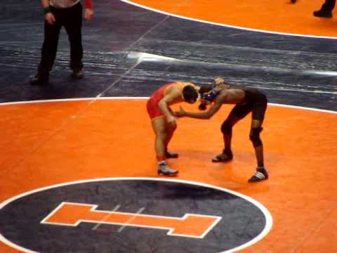 2009 state tourny...125 lbs sepehr kalhor,,semifinal wrestle back....