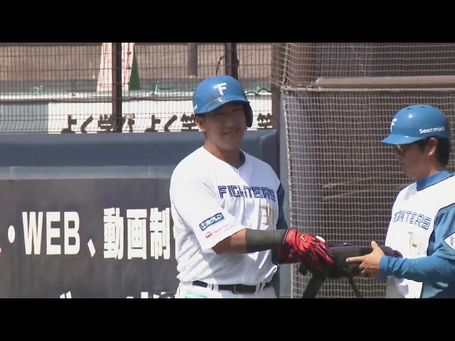 【ファーム】全力スイング!! ファイターズ・有薗直輝のタイムリーヒット!!  2024年8月13日 北海道日本ハムファイターズ 対 オイシックス新潟アルビレックスBC