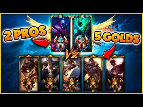2 PRO Players VS. 5 GOLD Players (WITH A TWIST) - BunnyFuFuu | League of Legends