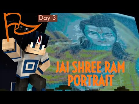 EPIC MINECRAFT: Building JAI SHREE RAM Portrait LIVE