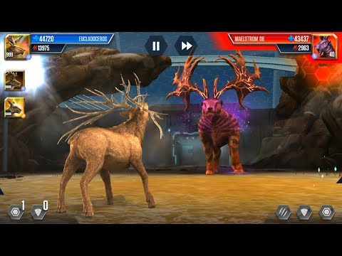 LEVEL 999 EUCLADOCEROS, PROCOPTODON, MEGALOCEROS vs MAELSTROM 08 - JURASSIC WORLD THE GAME