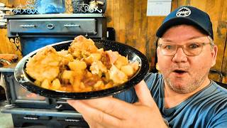 Cast Iron Cod Stew Over a Wood Stove | True Newfoundland Style