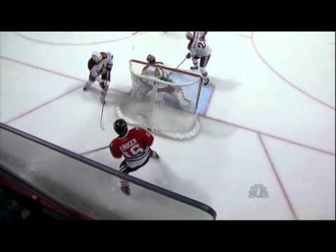 Mike Smith saves in 1st period. Phoenix Coyotes vs Chicago Blackhawks 4/23/12 NHL Hockey