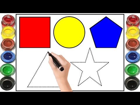 Shapes colors 2D Shapes drawing Shapes name Square Circle Pentagon Shapes drawing for kids