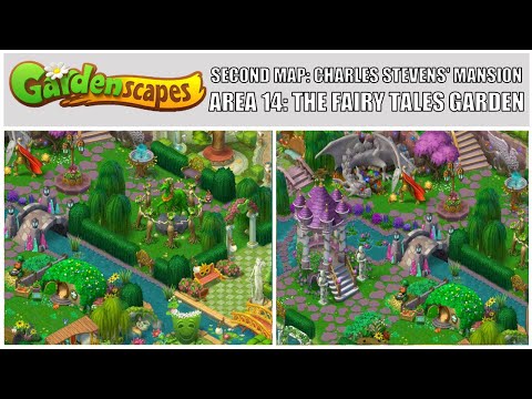 Gardenscapes: New Acres Gameplay Part 12 - Restoring Area 14: The Fairy Tales Garden