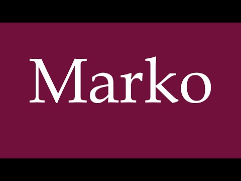 How to Pronounce ''Marko'' Correctly in German