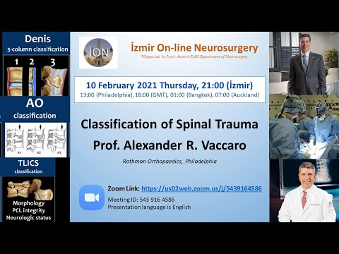 ION 207. ZOOM lecture, Vaccaro: Classification of Spinal Trauma 10.02.22