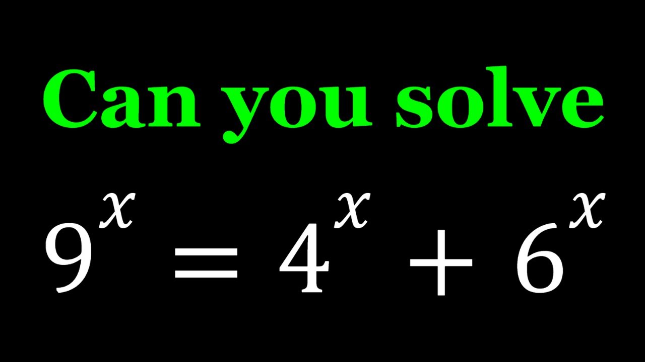 A Nice Exponential Equation | Math Olympiads