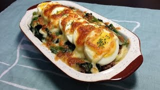 卵とほうれん草のじゃがマヨチーズ焼き【簡単ボッチめし】