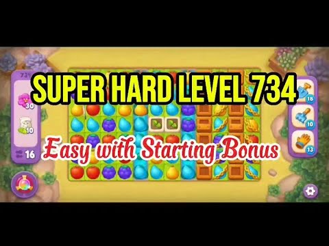 Super Hard Level Puzzle 734 No Boosters 💫 Match-3 Game Gardenscapes #games #gameplay #gaming