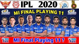 IPL 2020 | Mumbai Indians Team Final Playing 11 For IPL 2020 | Mi Ipl 2020 Playing 11