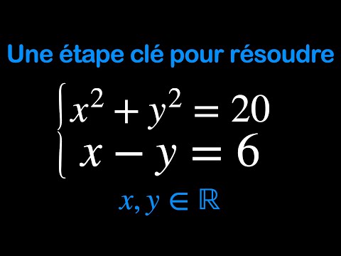 La technique pour résoudre ce système d'équations