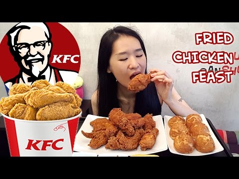 [MUKBANG] KFC Fried Chicken Feast & Vanilla Cream Puffs - Eating Show Video