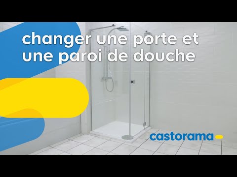 Part of a video titled Comment changer une porte et une paroi de douche - Castorama