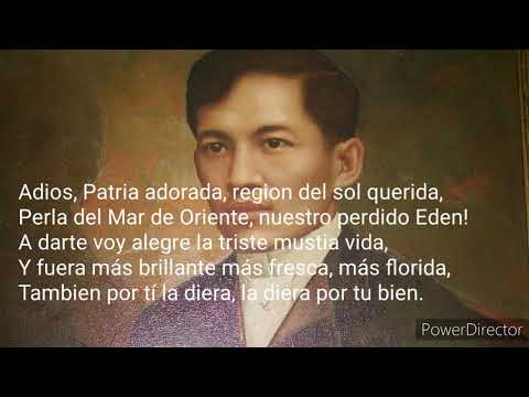 LIFE AND WORKS OF RIZAL- MI ULTIMO ADIOS RECITATION(SPANISH LANGUAGE)