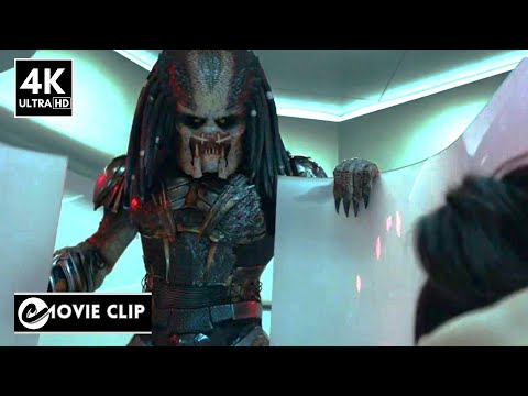 THE PREDATOR (4K) Lab escape action movie clip (2018) Horror Sci Fi