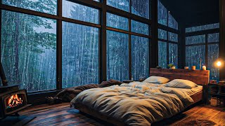 Natural Sounds of Rain and Thunder outside the Window at Night - Sleep Fast, Reduce Insomnia
