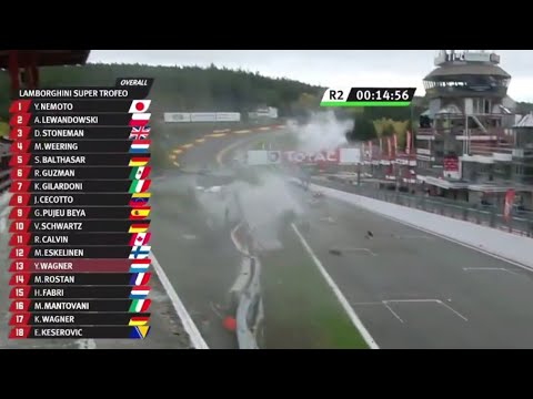 RAUL GUZMAN CRASH LAMBORGHINI SUPER TROFEO 2020 BELGIUM - SPA FRANCORCHAMPS