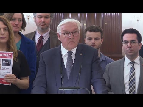 German president visits synagogue on what he called a 'day of fear' for Jews