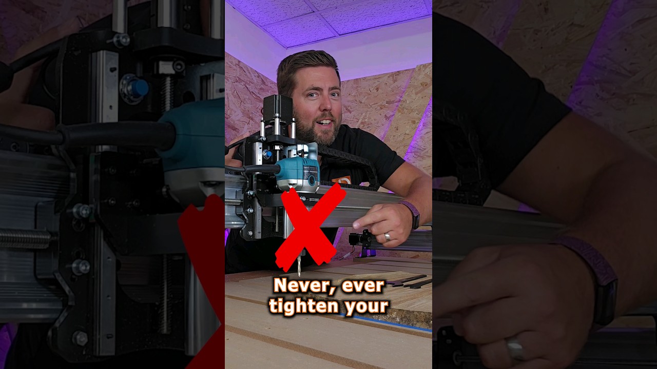 Red Button + Pressure = Bad Mistake!   #woodworking #cnc