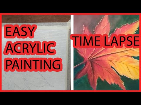 Maple Leaf | Easy Acrylic Painting for Beginners |Tutorial