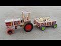 How To Make Tractor Trolley With Matchbox Top Diy Making Mini Garage For Tractors Construction