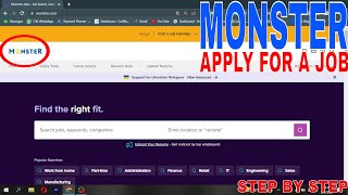 ✅  How To Apply For A Job On Monster Jobs 🔴