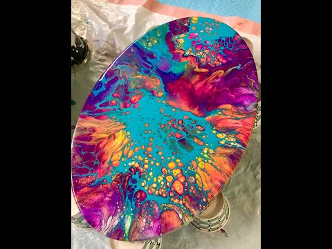 022. Gorgeous! Tropical Color Palette/  Acrylic Pour/  Bloom Technique/