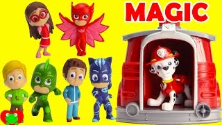 PJ Masks Save the Day With Paw Patrol Marshall Magical Pup House