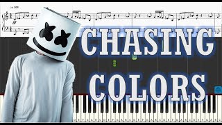Marshmello &amp; Ookay ft. Noah Cyrus - Chasing Colors - Piano Tutorial w/ Sheers