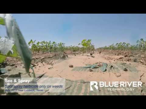 Blue River Technology's See & Spray - close up & slow mo