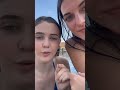 We Are Chatting In The Pool Wearing Pink And Blue Bikinis ‍ ️