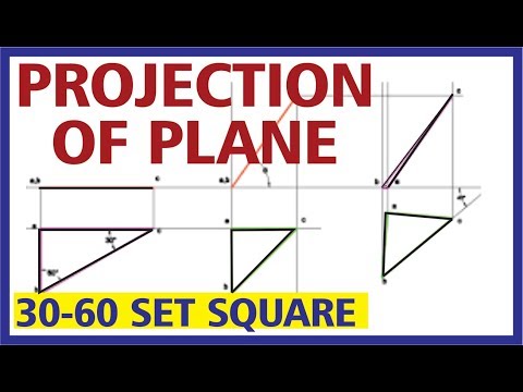 Projection of Plane - 30 - 60 set square look isoceles triangle in plan #Engineering Drawing (Hindi)