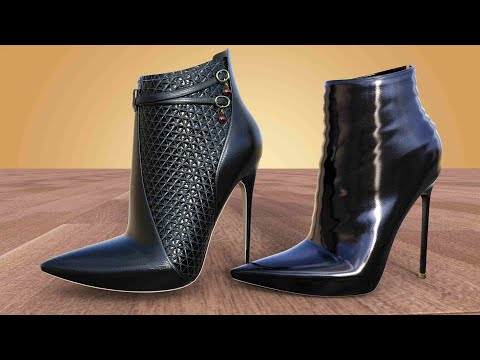 Stylish ankle boots two pairs  3d model