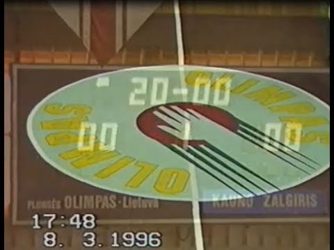 LKL. Plungės Olimpas - Kauno Žalgiris 1996 03 08