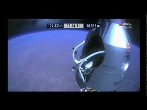 Felix Baumgartner: Red Bull Stratos sprung aus 39km auf die Erde ! LIVE ! [HD]