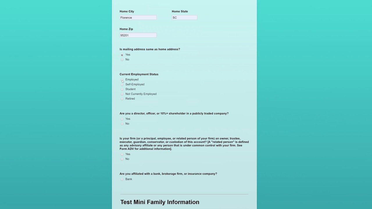 Onboarding Questionnaire Demo