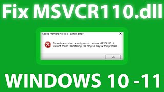 Download the video "Fix MSVCR110.dll Error: Reinstalling Program & Troubleshooting Tips [ msvcr100.dll missing ]"