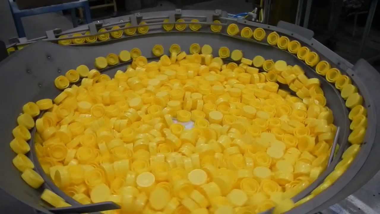 Podmores Conical Bowl Feeder orientating plastic caps