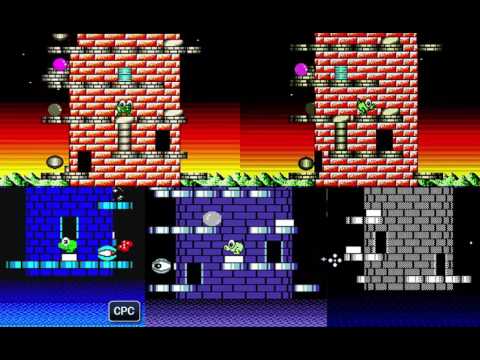 Nebulus played on Amiga, Atari ST, Commodore 64, Amstrad CPC and Spectrum