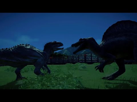 Jurassic World Evolution 2 Battle royale: Spinosaurus vs T Rex vs Indominus Rex