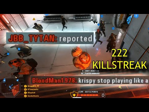 222 BB-8 KILLSTREAK against TOXIC HATERS | Supremacy | Star Wars Battlefront 2