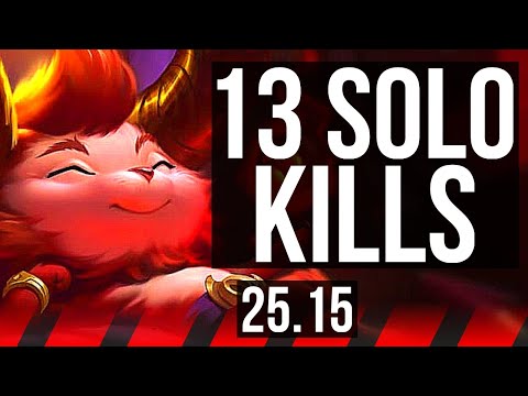 TEEMO vs VOLIBEAR (TOP) | 13 solo kills, Legendary, 16/2/7 | EUW Diamond | 25.15
