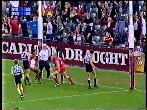 St.Kilda v Sydney round 5 - 2002. One of the most dramatic AFL finishes ever!