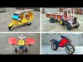 4 Matchbox DIY TOYs Rickshaw Tractor With Trolley Helicopter Cardboard Bike