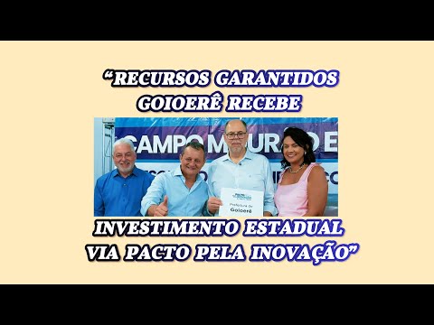 Prefeito de Goioerê falou sobre os recursos que recebeu oficialmente do Governo do Estado do Paraná.