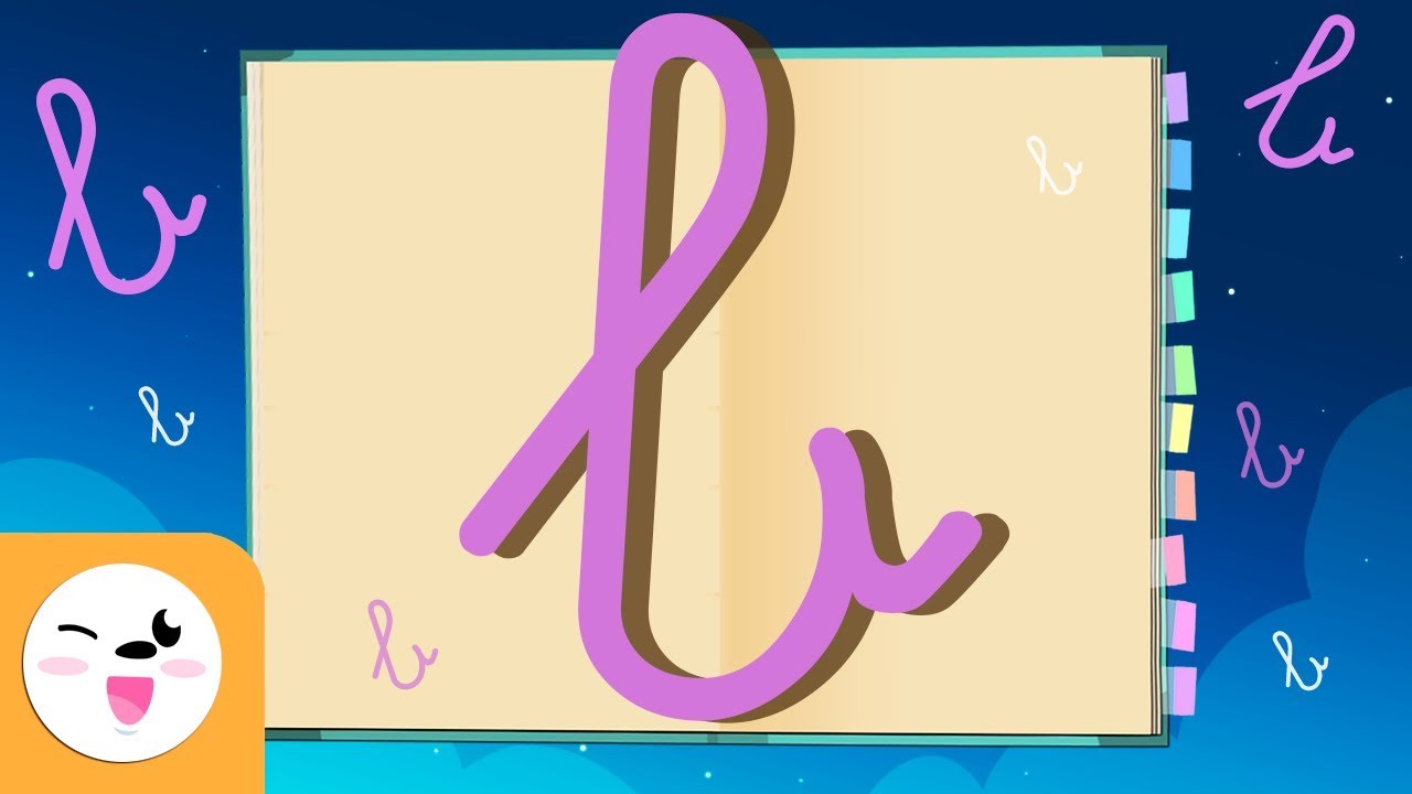 Letra B con caligrafía enlazada - El abecedario para niños