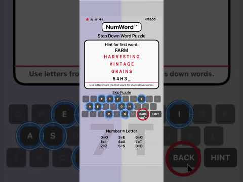 NumWord Step Down Words